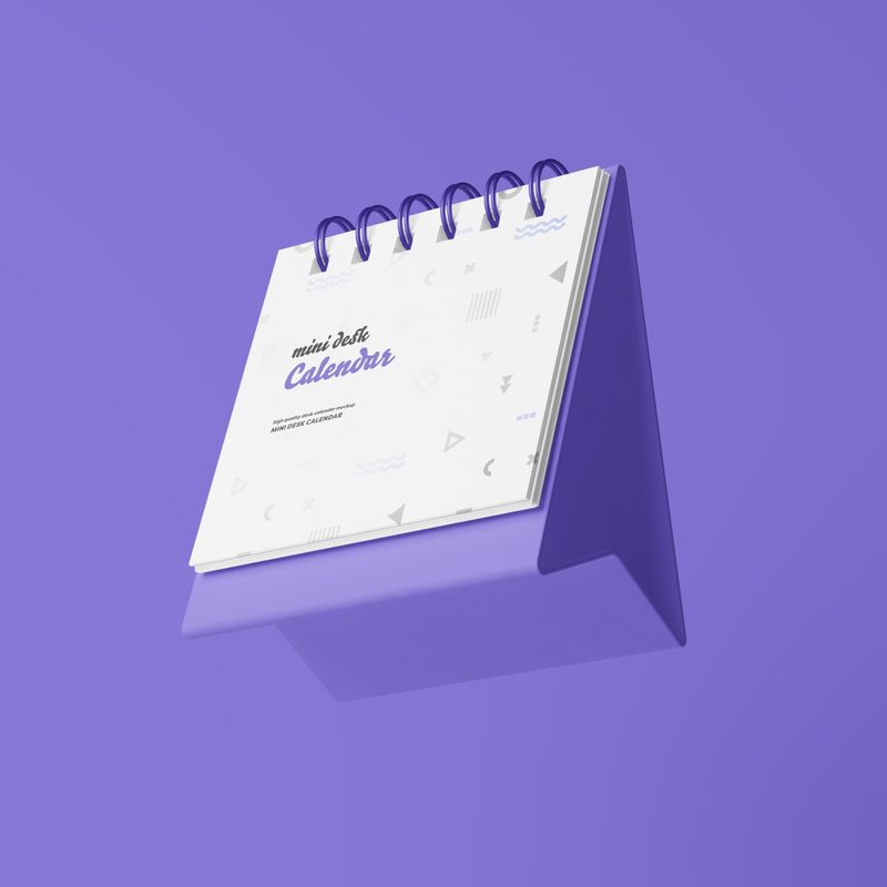 Mini Desk Calendar PSD Mockup