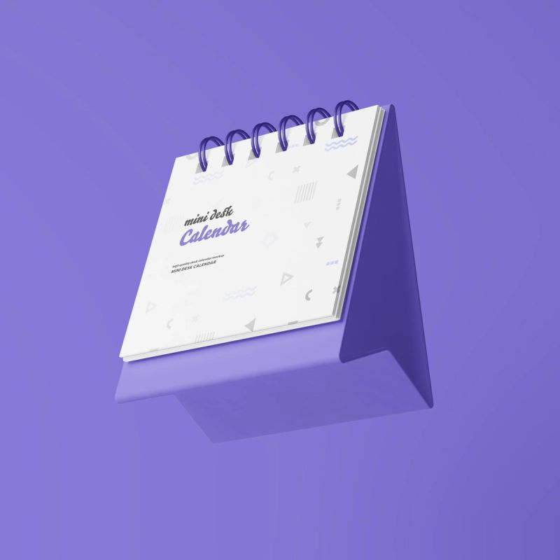 Mini Desk Calendar PSD Mockup