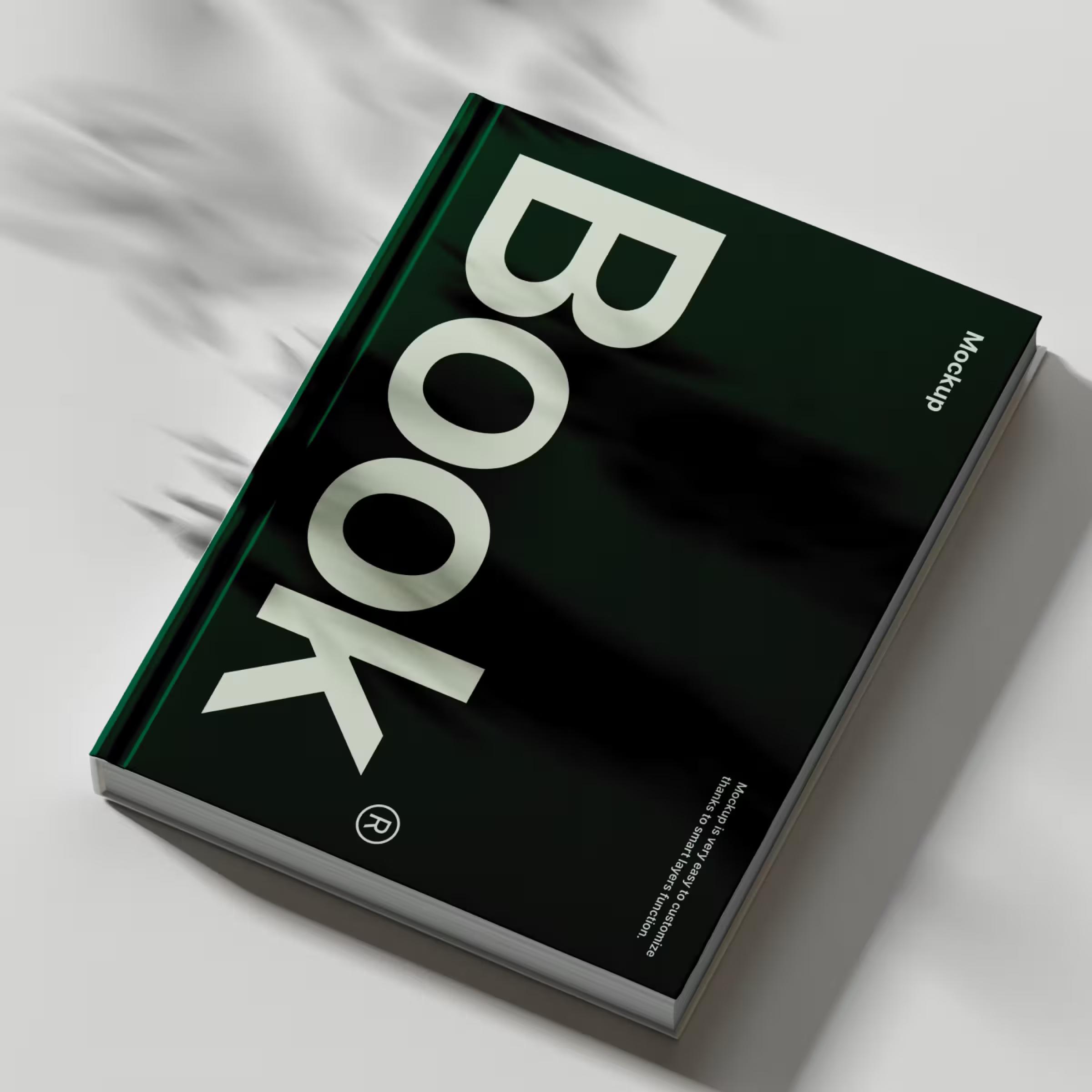 Free Book with Aesthetic Shadows Mockup