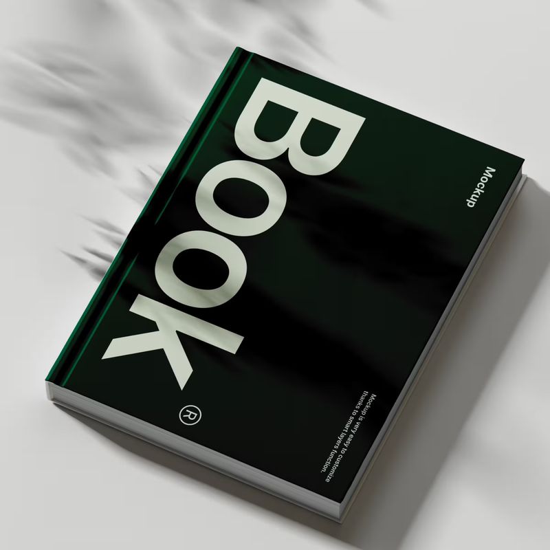Free Book with Aesthetic Shadows Mockup