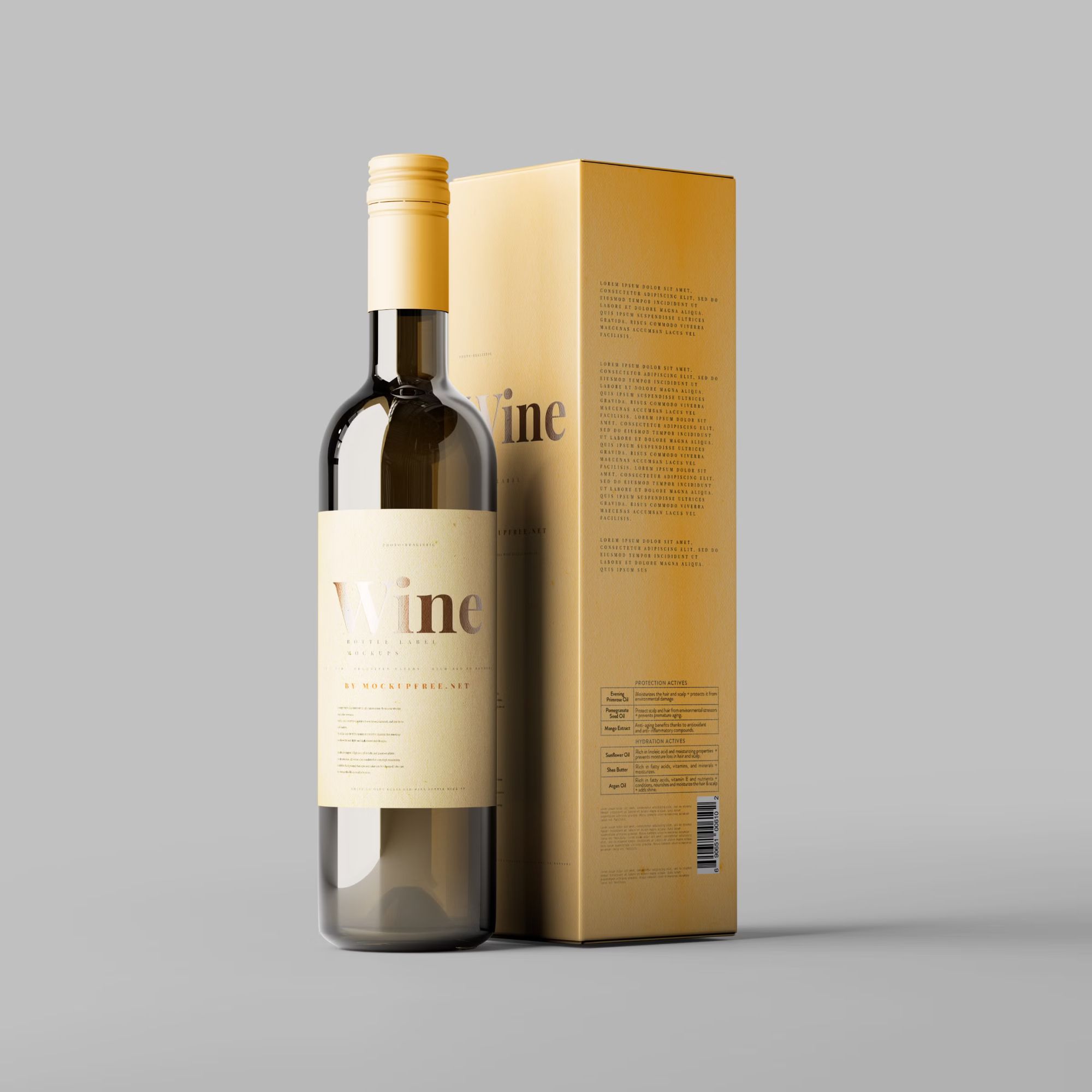 Wine Bottle and Box Mockup 4