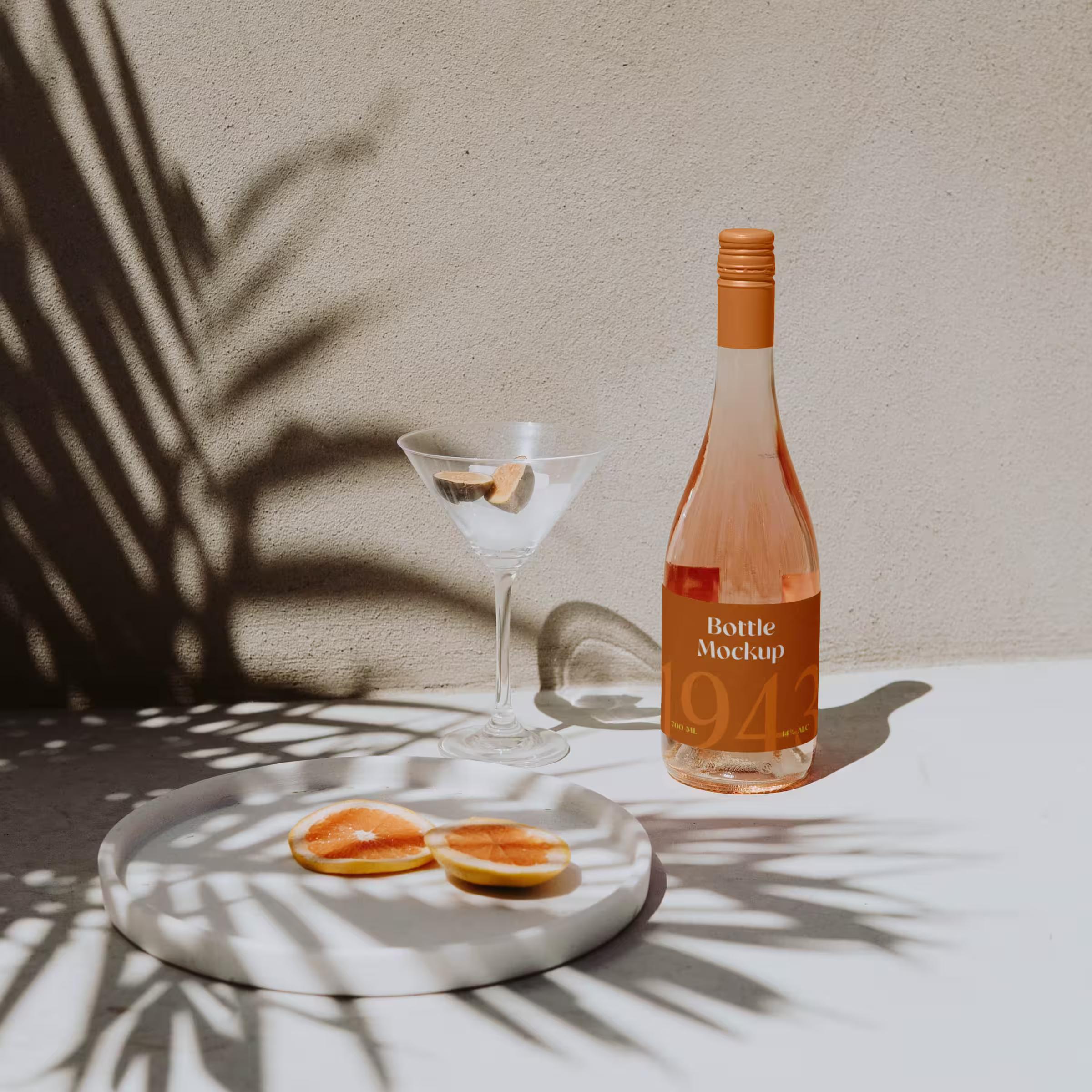 Elegant Champange Bottle Mockup