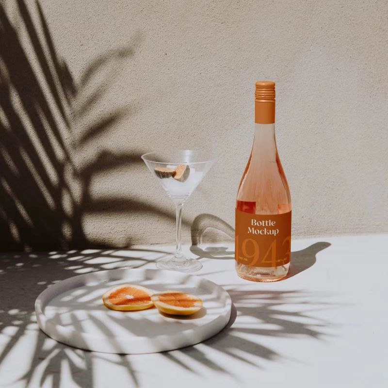 Elegant Champange Bottle Mockup