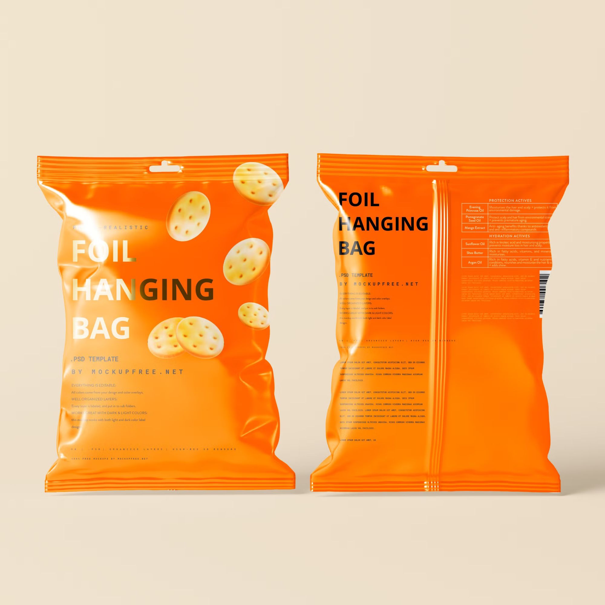 Foil Hanging Bag Mockup