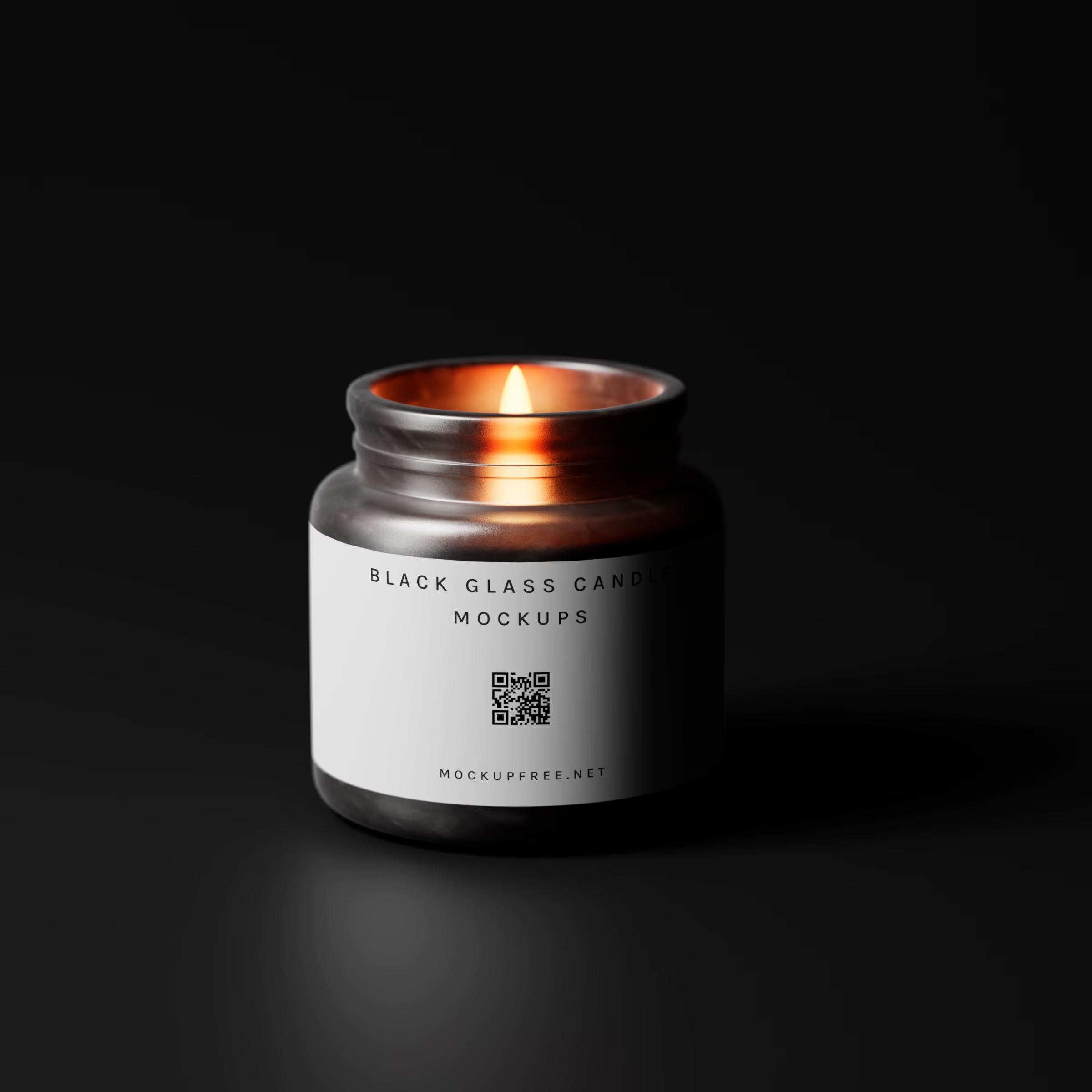 Black Glass Candle Jar Mockups 2