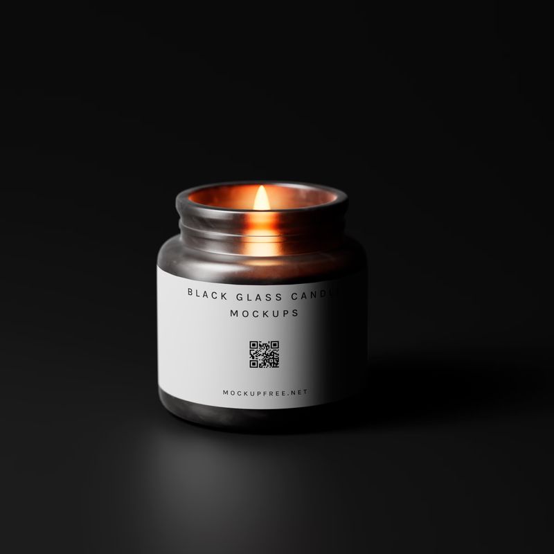 Black Glass Candle Jar Mockups 2