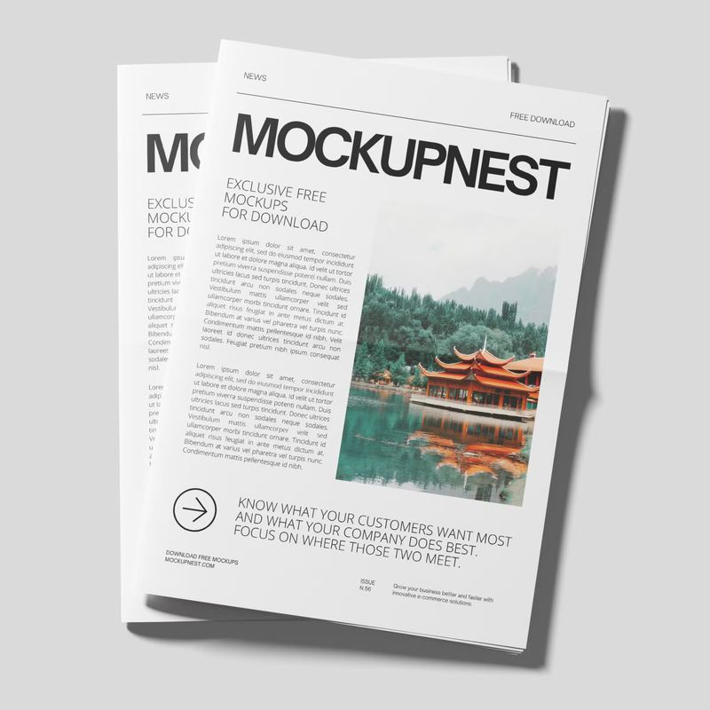 Newspaper Mockup On White Background 2