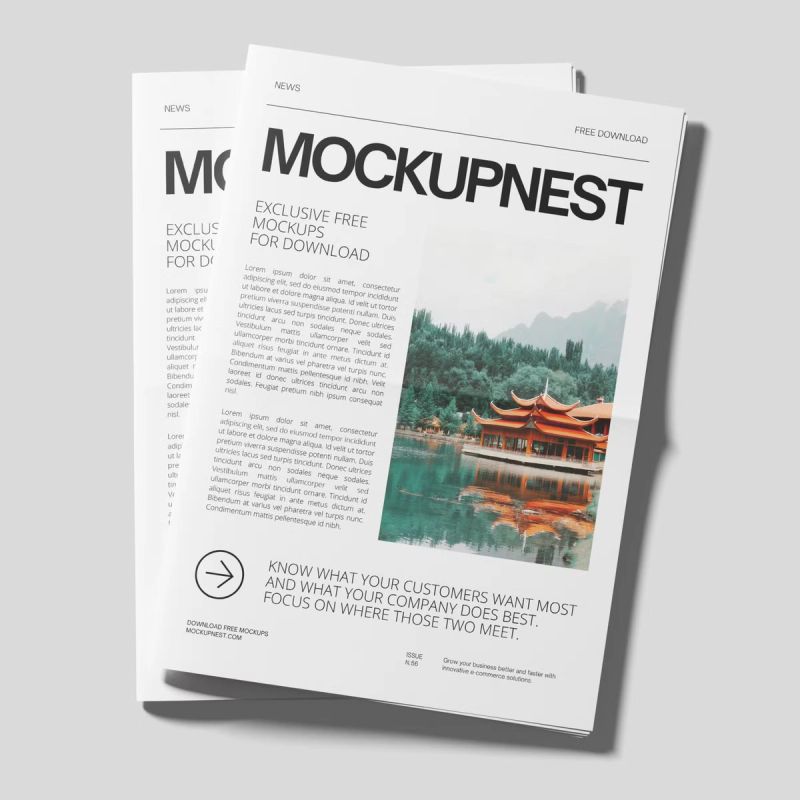 Newspaper Mockup On White Background 2