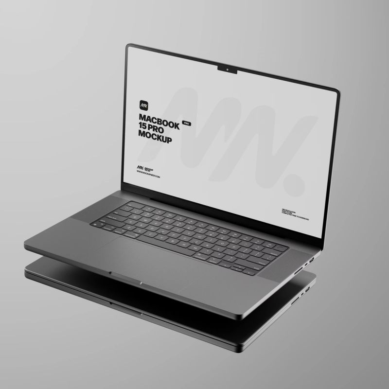 Floating Macbook Pro Mockup 2