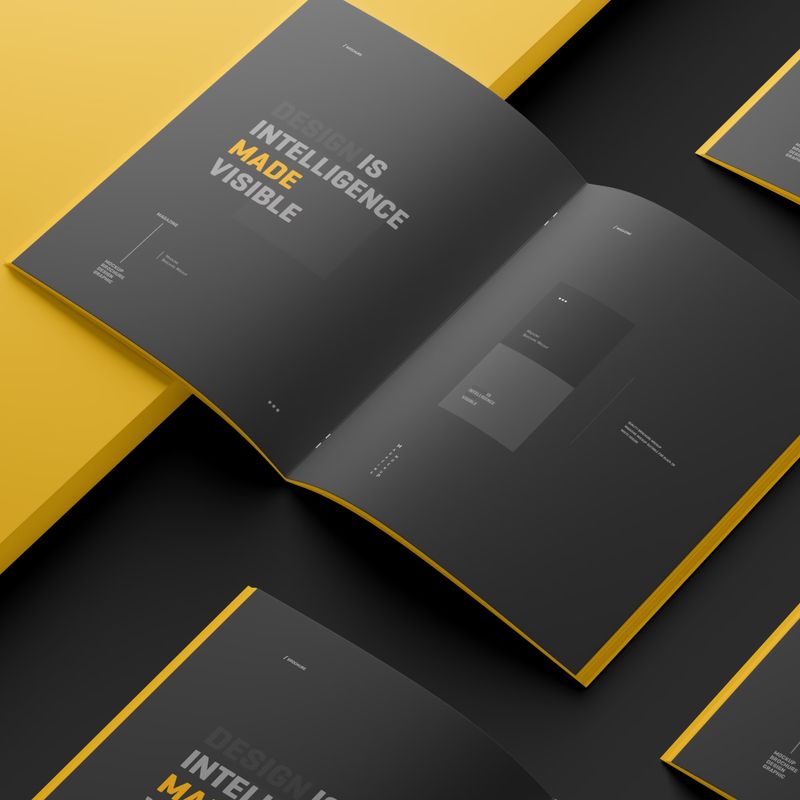 Free US Letter PSD Brochure Mockup 3