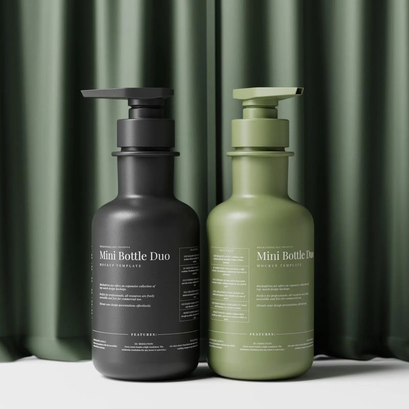 Small Plastic Bottle Pair Mockups 5