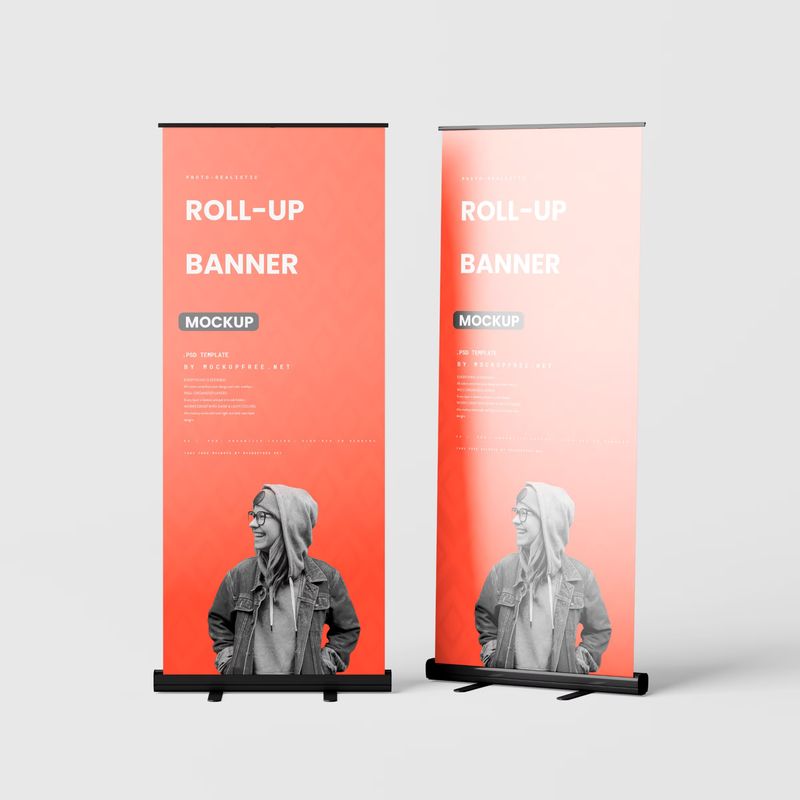 Banner Stand or Roll-up Banner Mockup