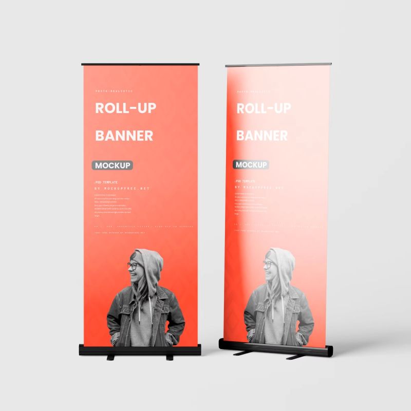 Banner Stand or Roll-up Banner Mockup