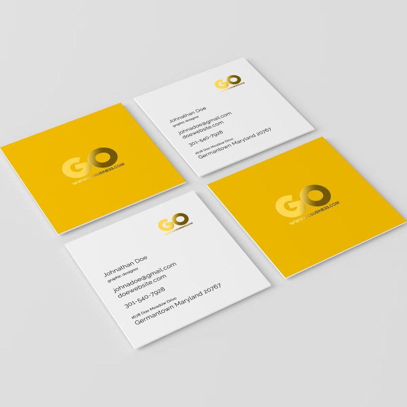Free Square Business Card Mockup 2