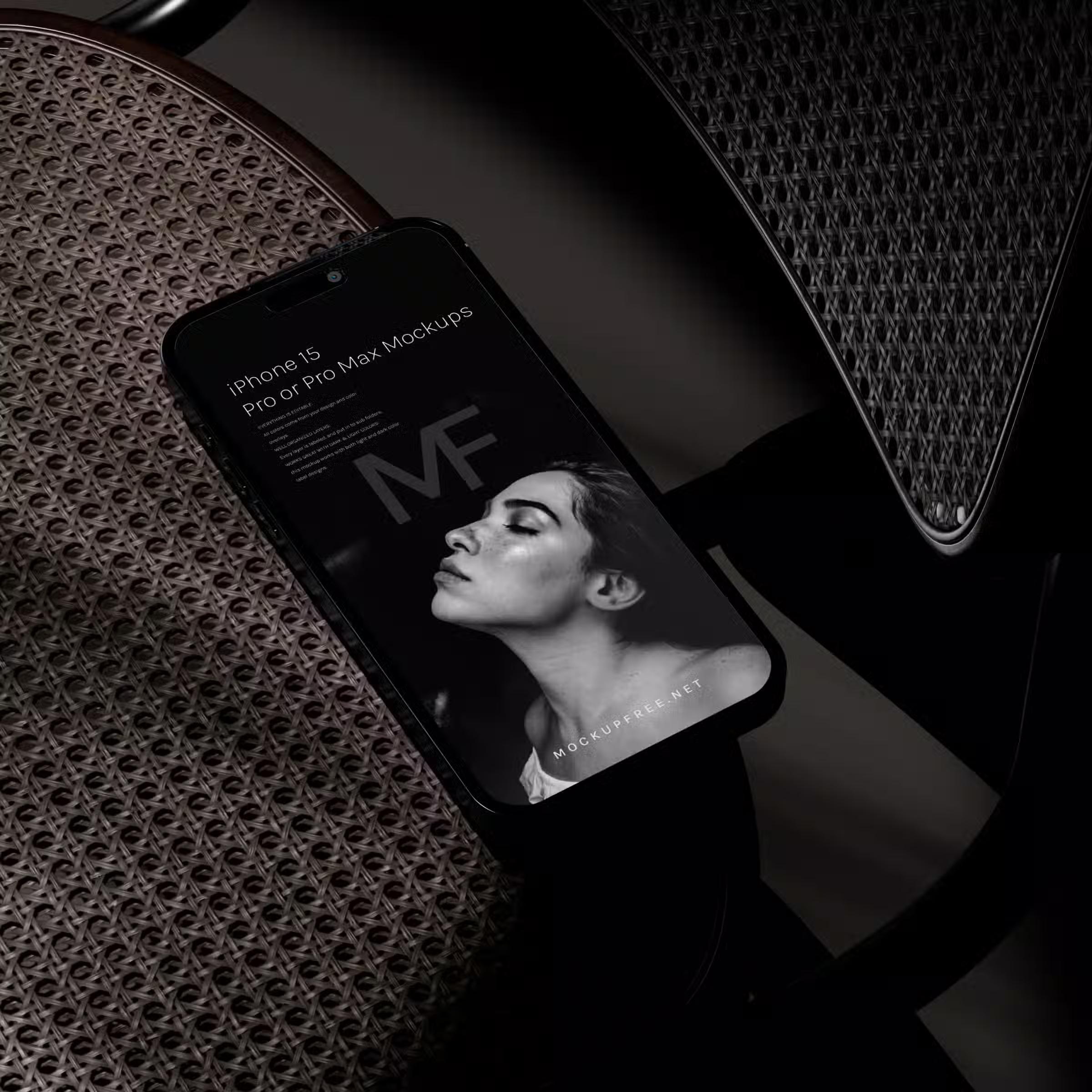 iPhone 15 Dark Shadowy Mockups 7