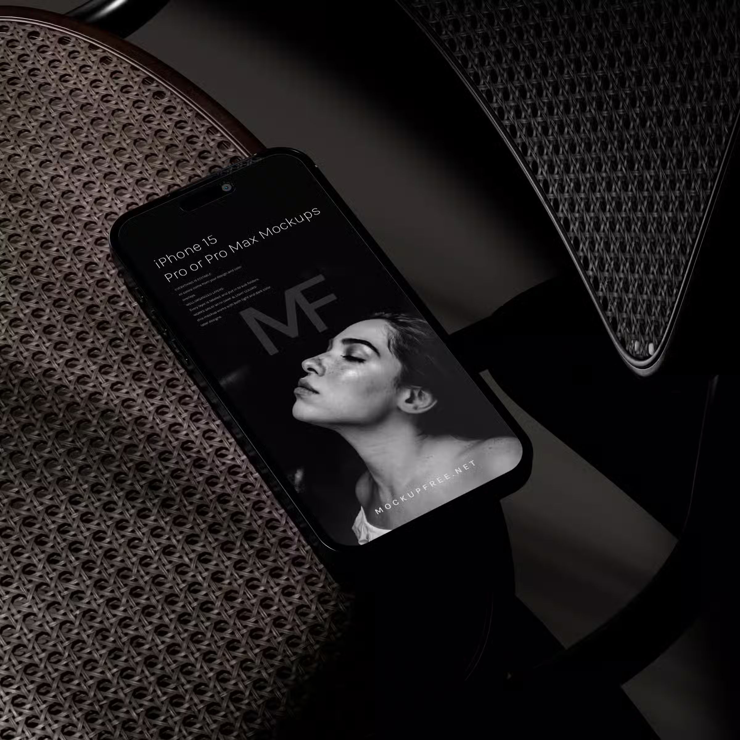 iPhone 15 Dark Shadowy Mockups 7