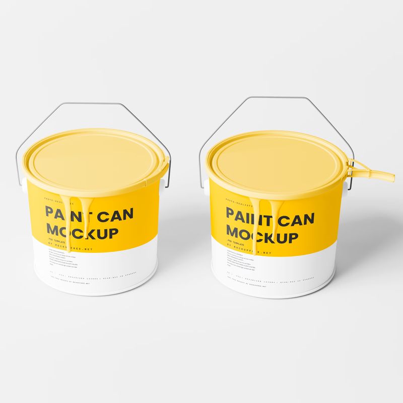 Paint Bucket Mockups with Paint Dripping