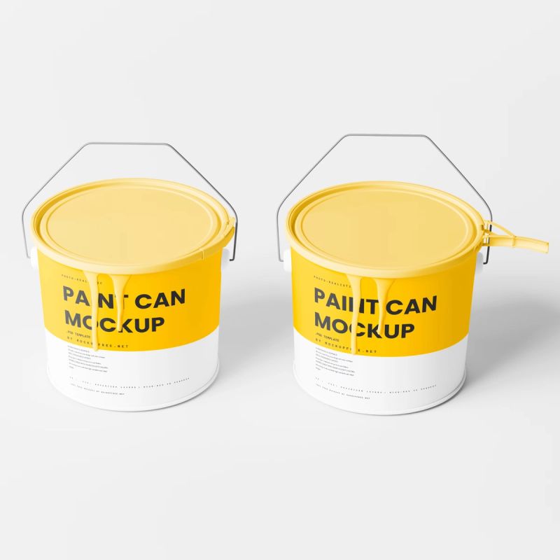 Paint Bucket Mockups with Paint Dripping