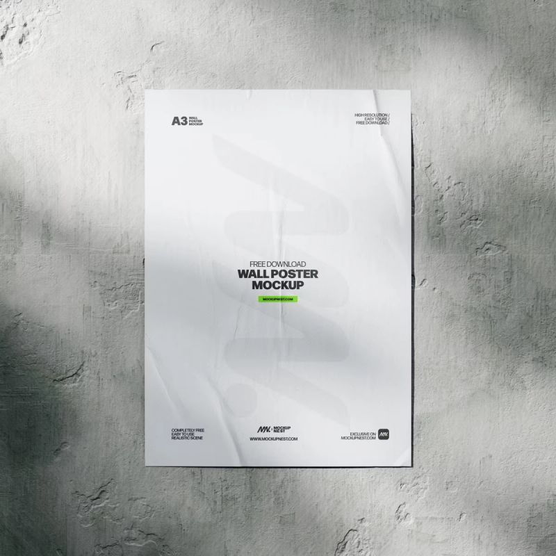 Concrete Wall Poster Mockup