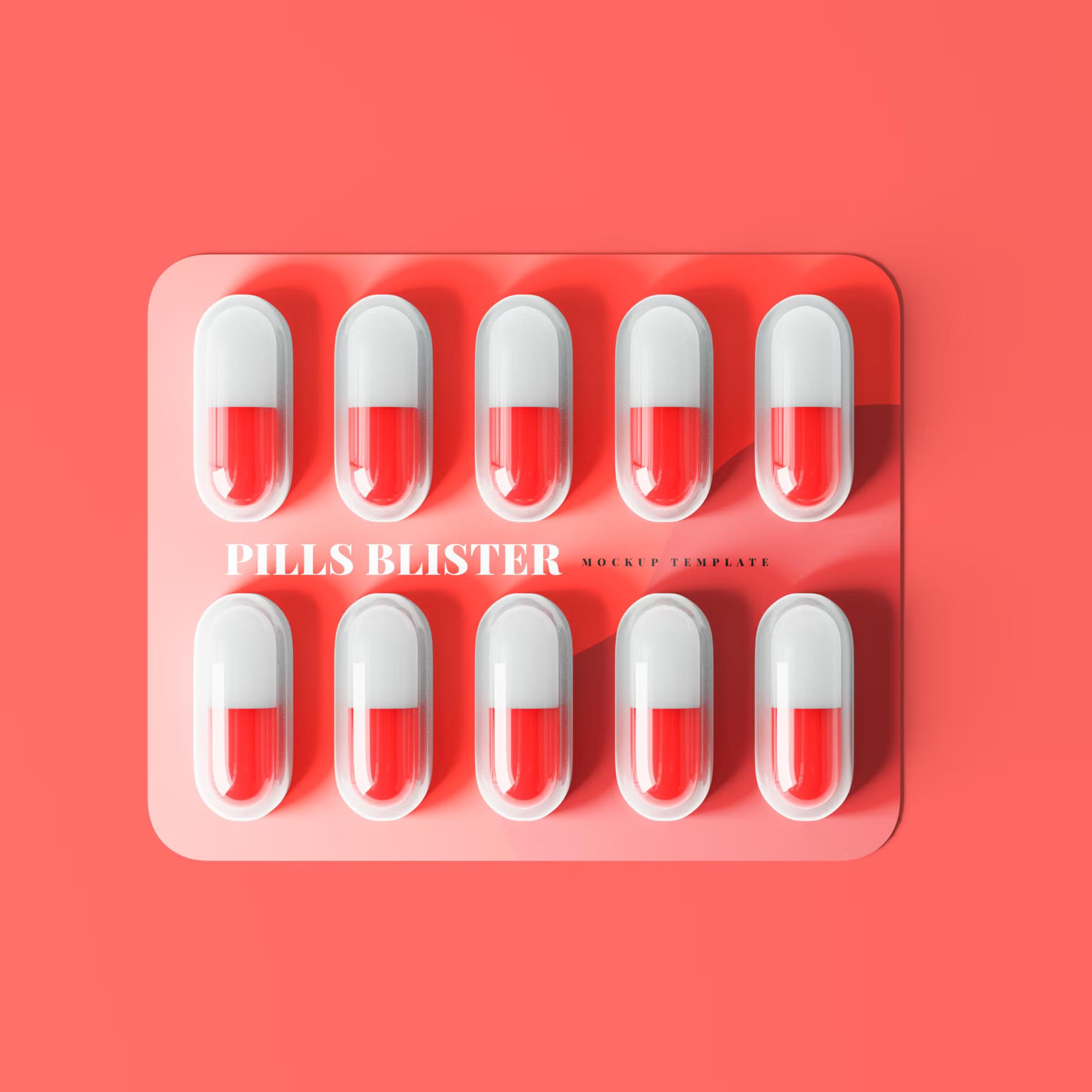 Capsule Blister with Box Mockup 2