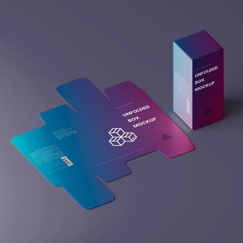 Unfolded Box Mockup 3