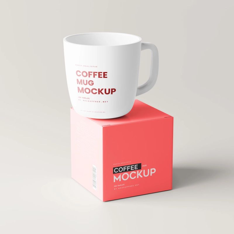 Mug and Box Mockup 3