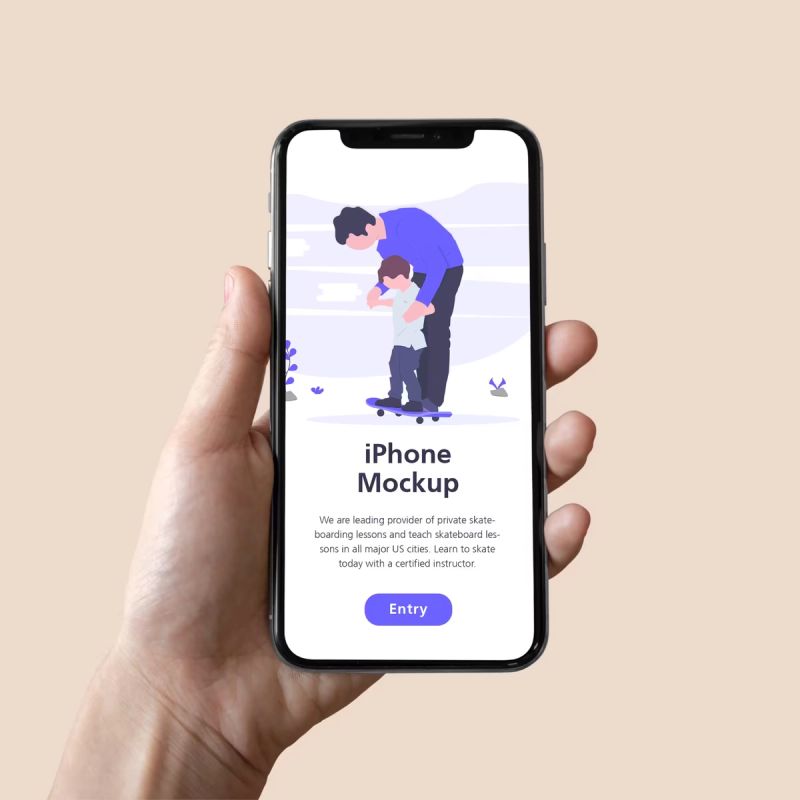 iPhone in Hand Mockup