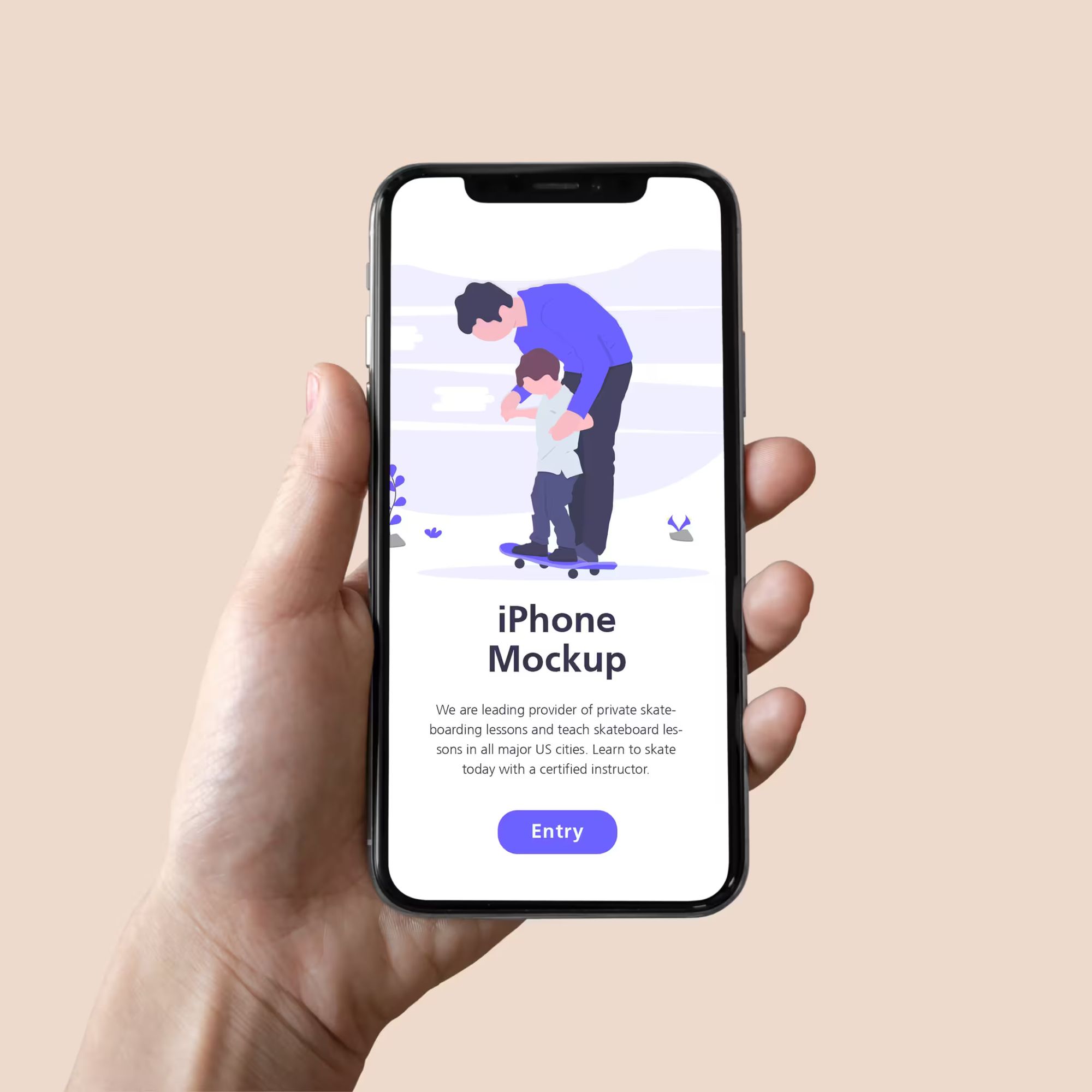 iPhone in Hand Mockup
