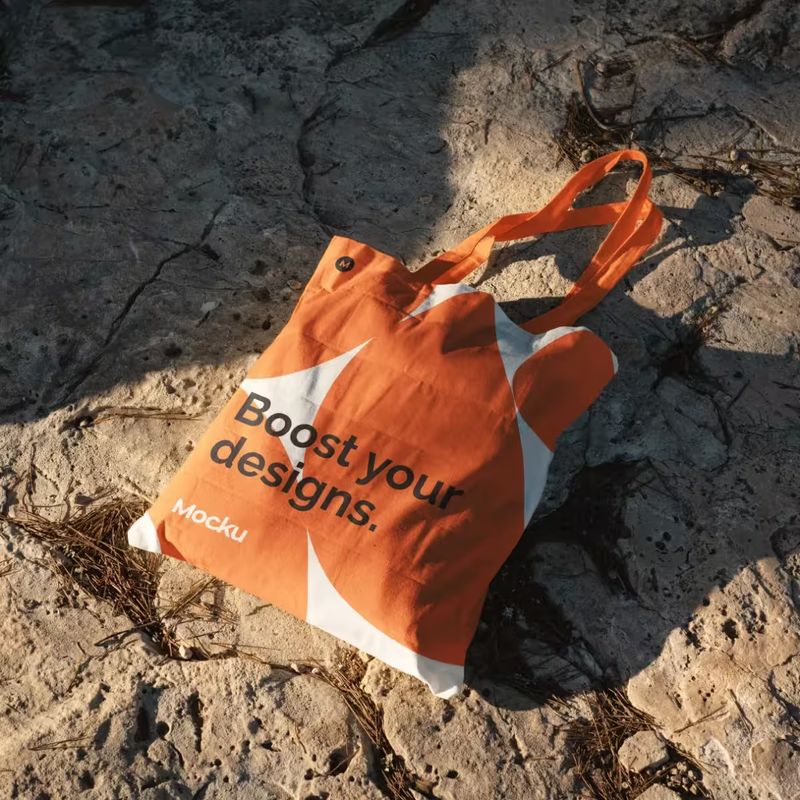 Free Outdoor Tote Bag Mockup Isometric