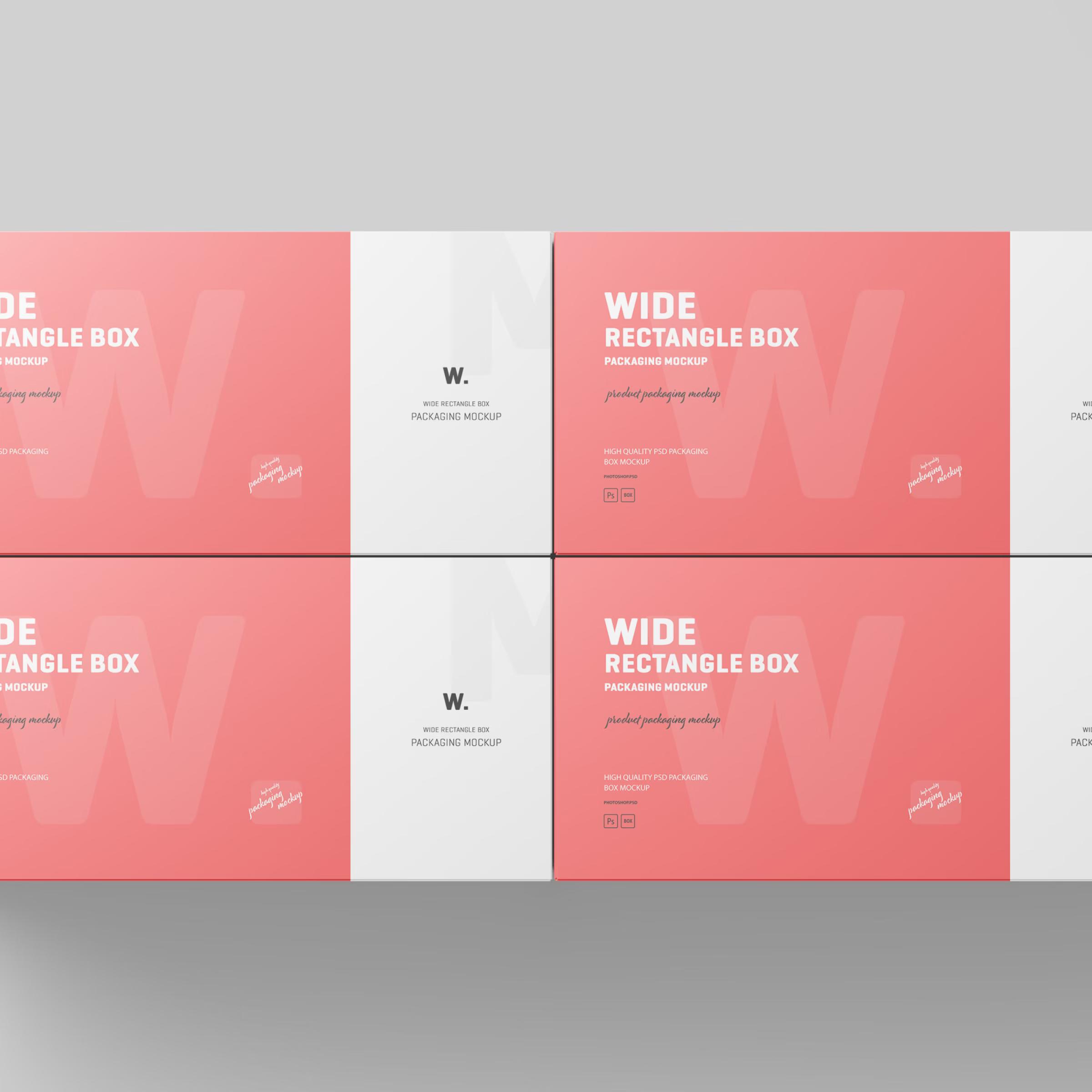 Free Wide Rectangle Box Packaging Mockup 2