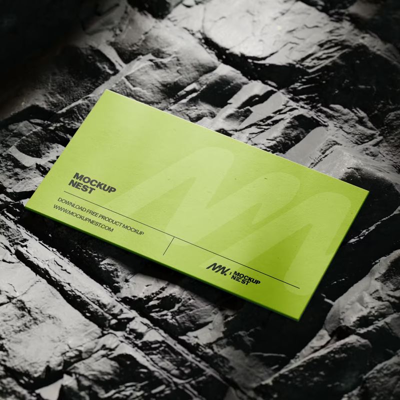 Business Card Mockup On Rock