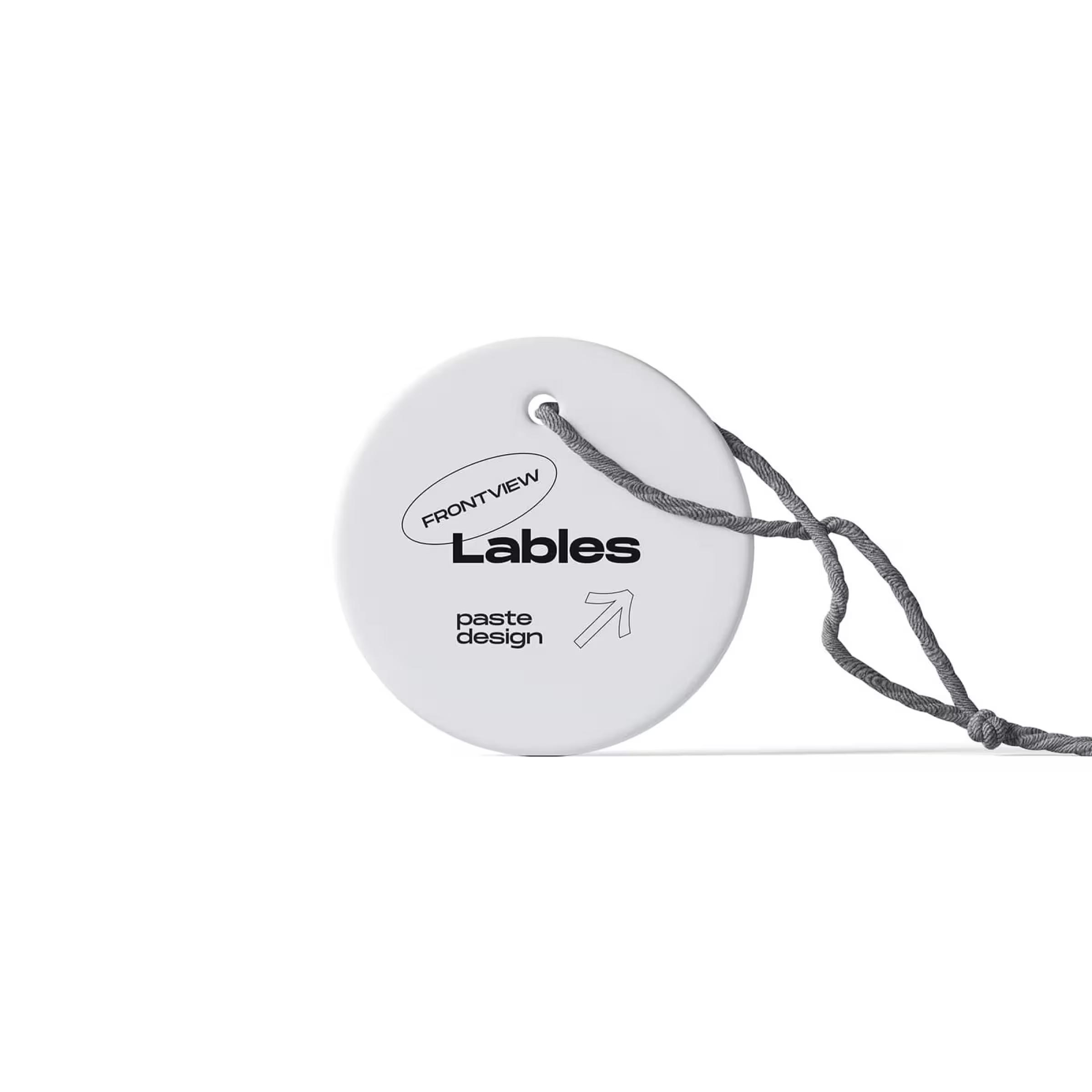 Free Round Label On Rope Mockup V2 Front View