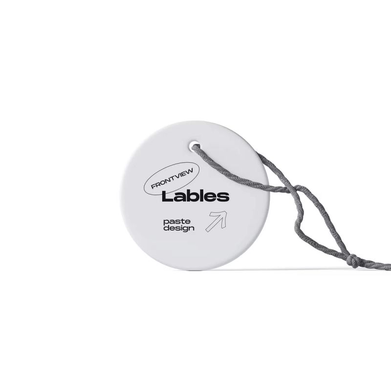 Free Round Label On Rope Mockup V2 Front View
