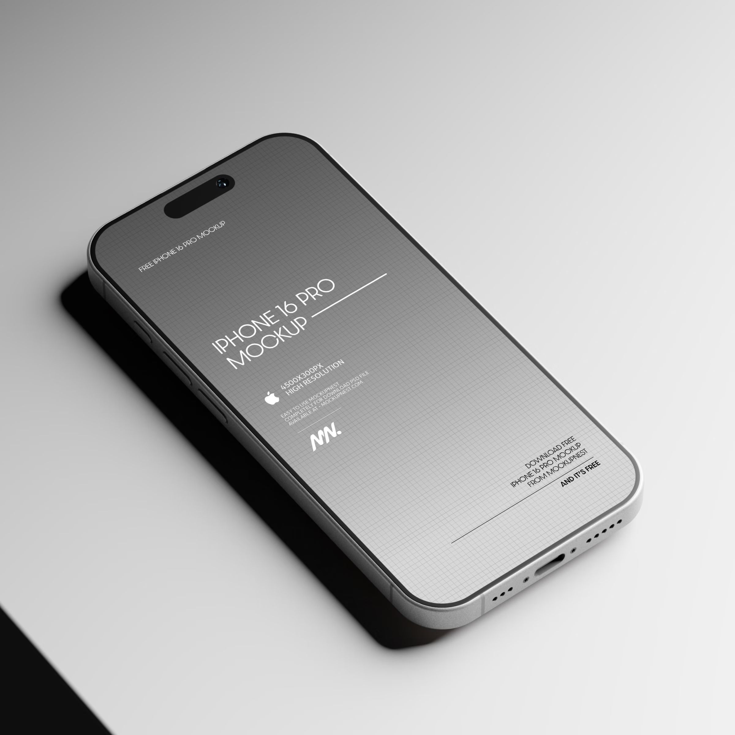 iPhone 16 Pro Mockup Black Titanium Color