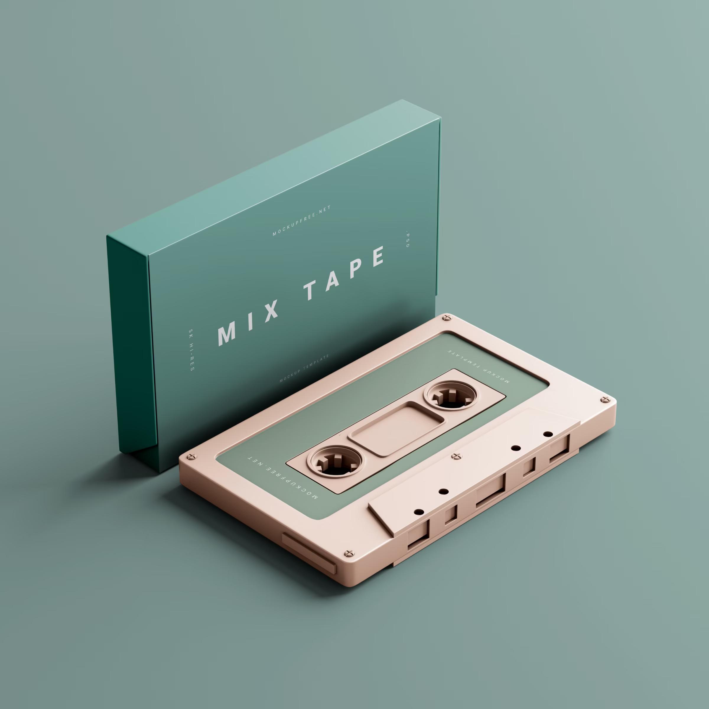 Mixtape Cover and Cassette Mockup 3