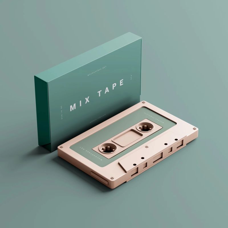 Mixtape Cover and Cassette Mockup 3