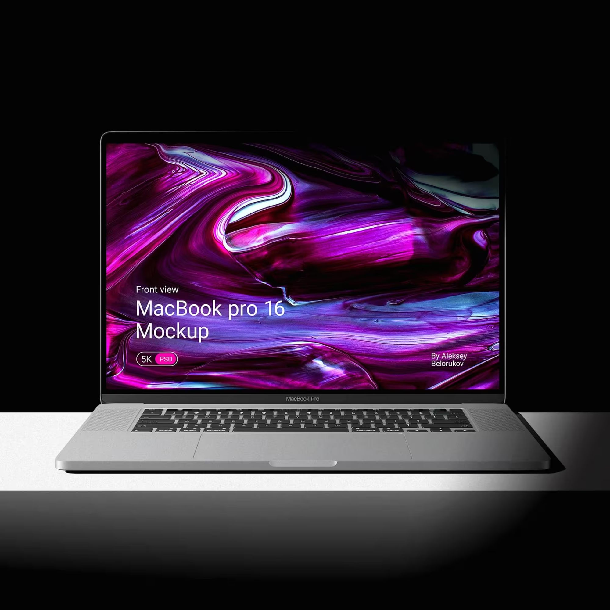 Free Macbook Pro 16 Mockup Front View