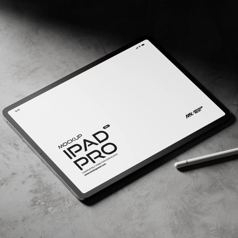 Ipad Pro Mockup With Pencil