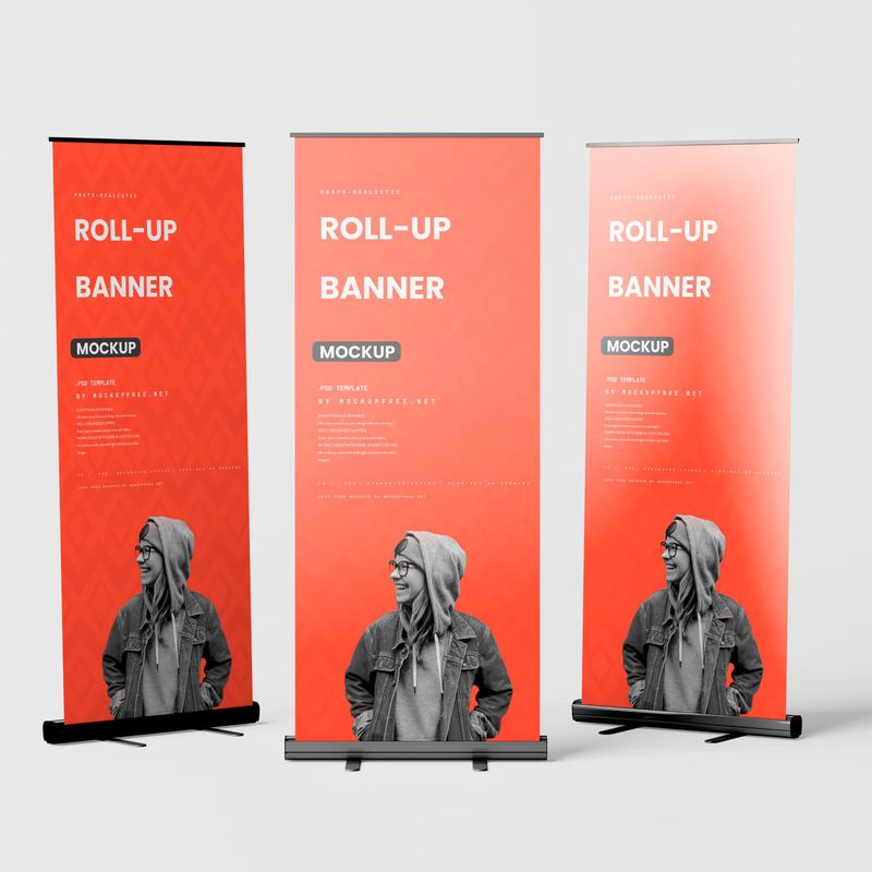 Banner Stand or Roll-up Banner Mockup 3