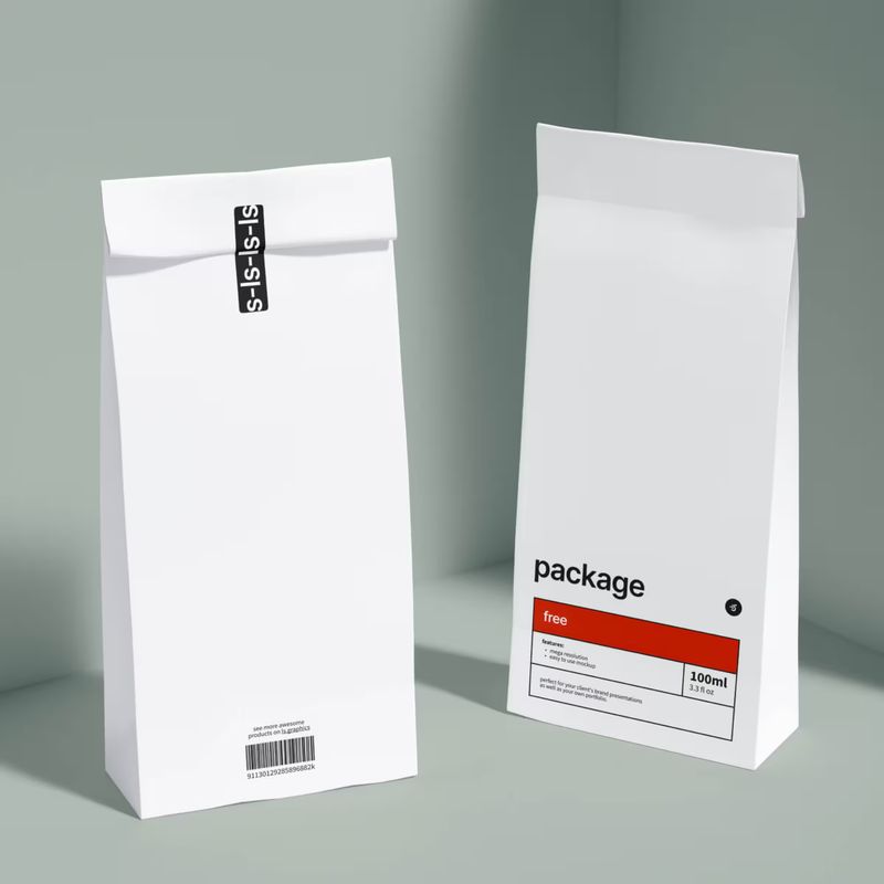 Free Paper Food Bag Mockup