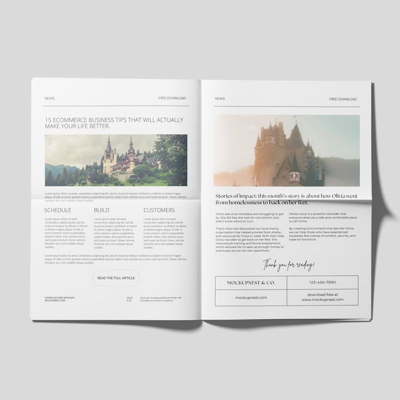 Newspaper Mockup On White Background