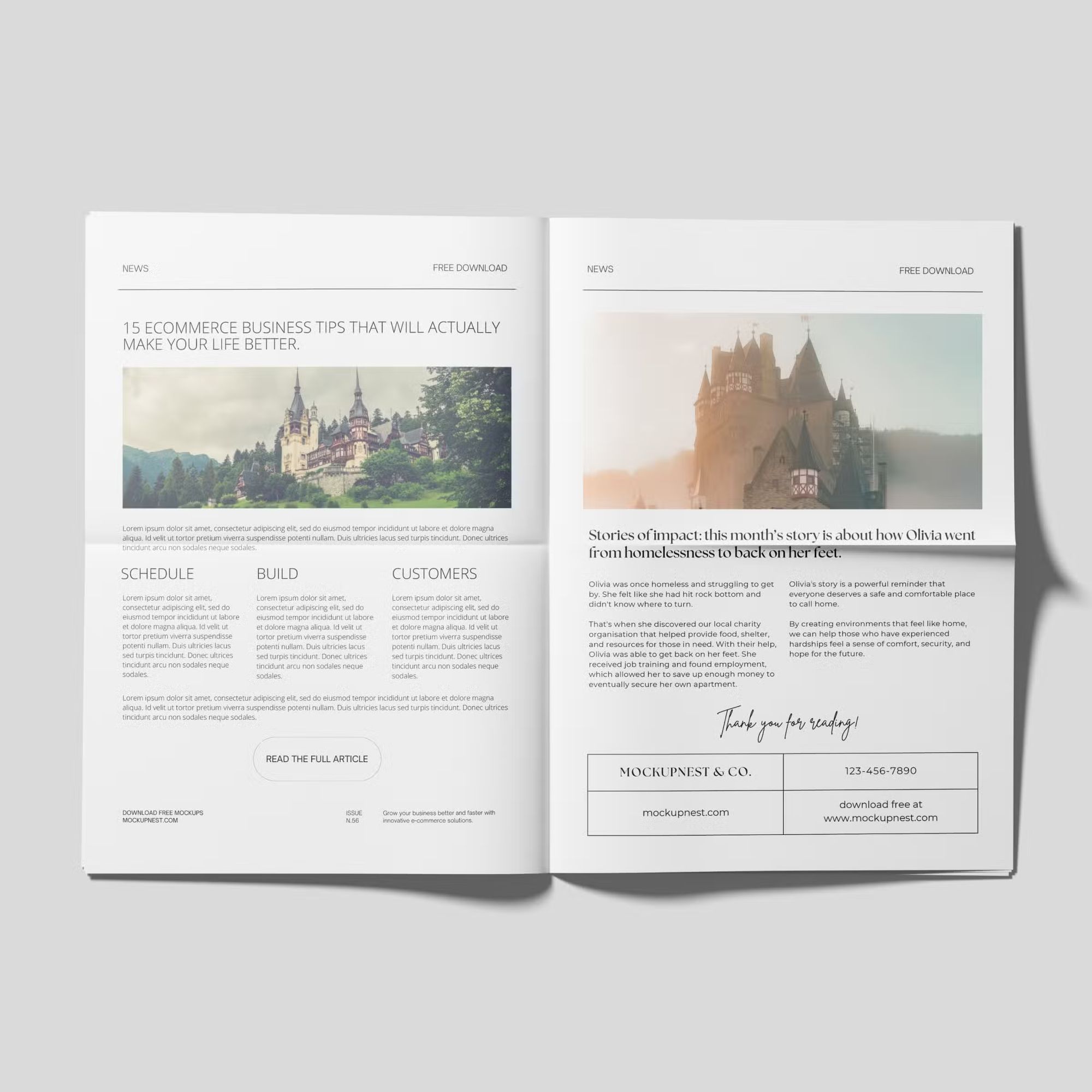 Newspaper Mockup On White Background