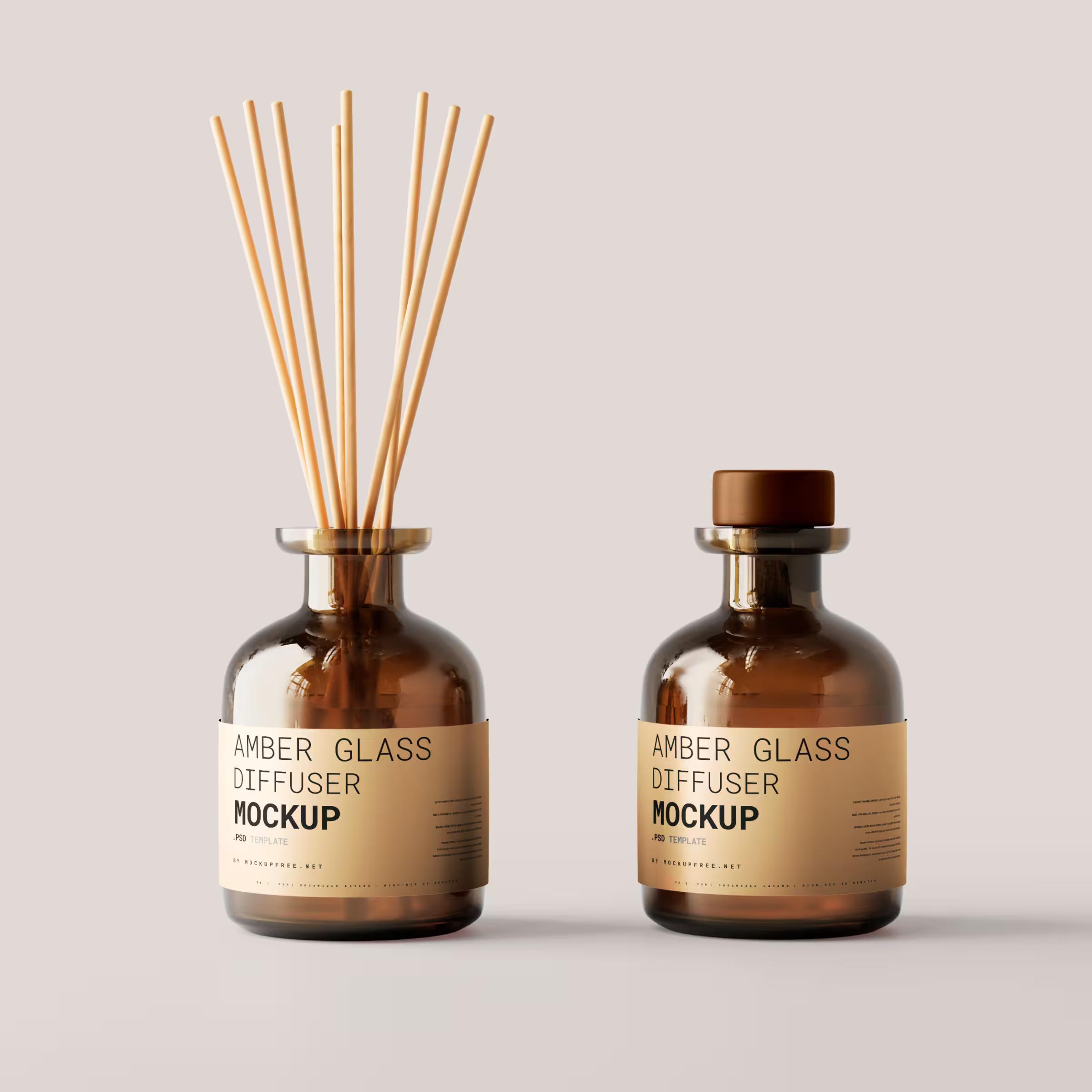 Amber Glass Reed Diffuser Mockups