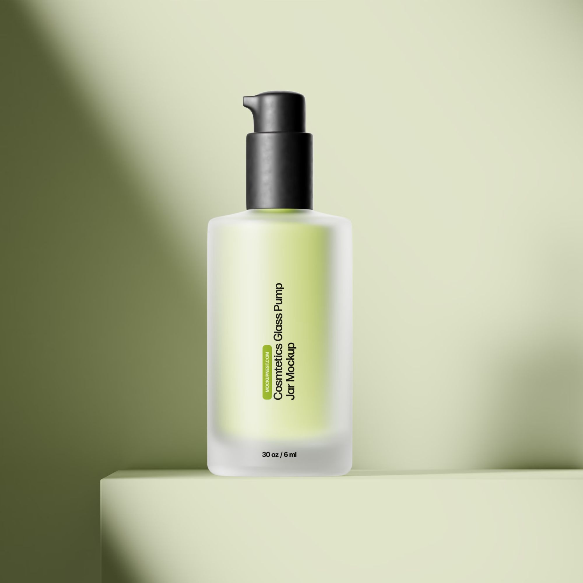Cosmetics Glass Pump Jar Mockup 3