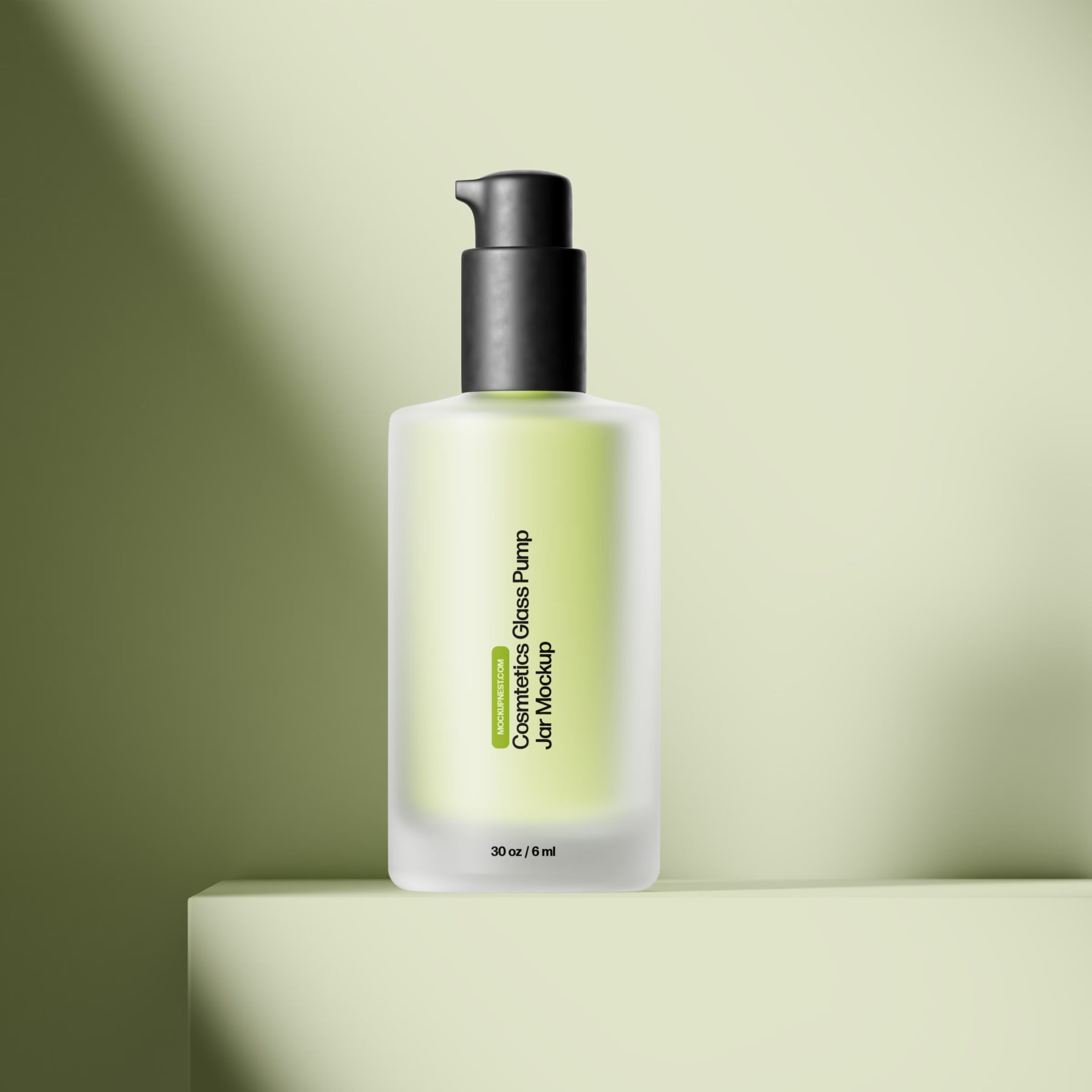 Cosmetics Glass Pump Jar Mockup 3