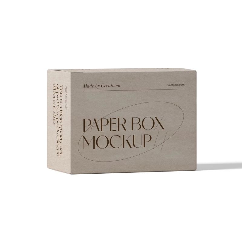 Free Paper Box Mockup V13 Front View