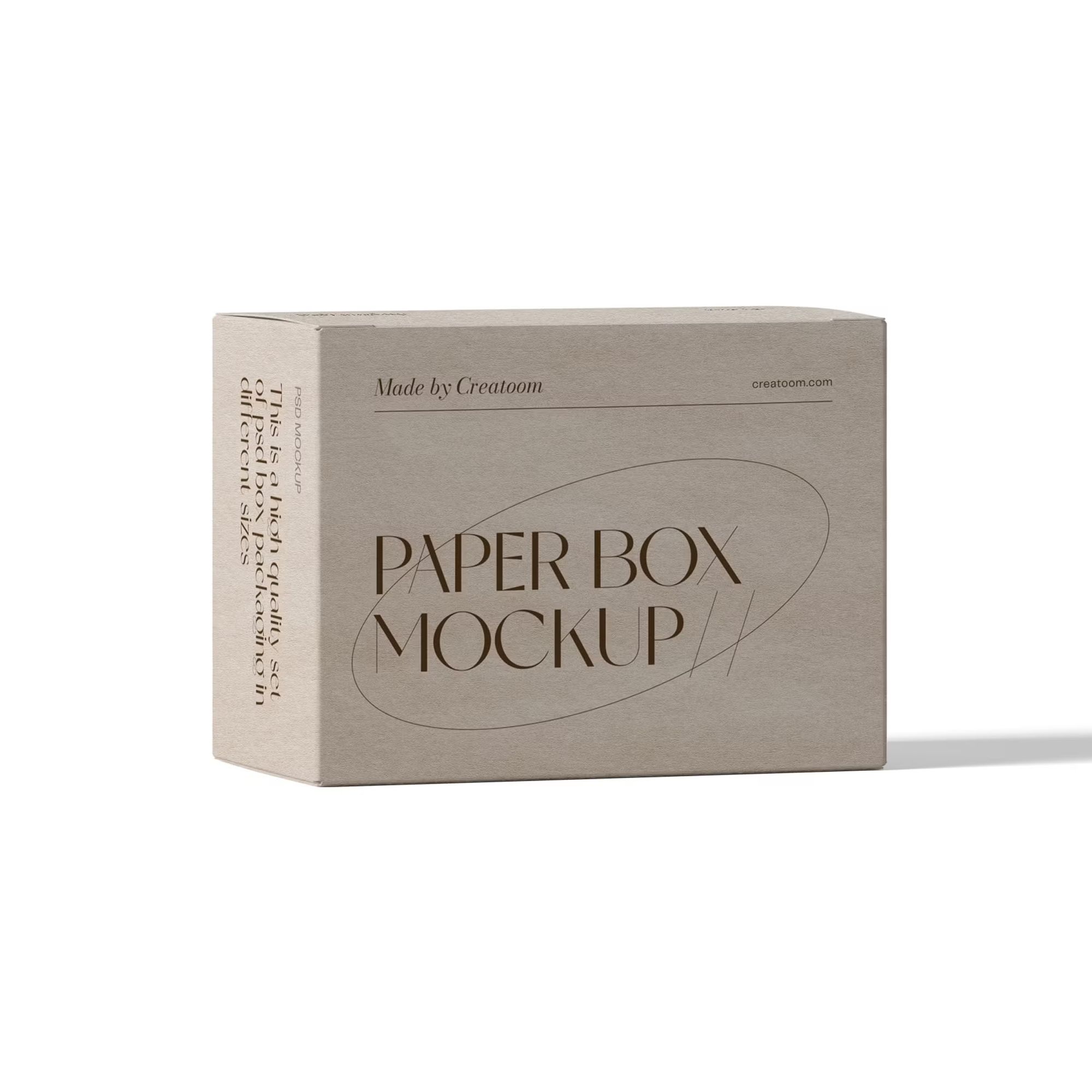 Free Paper Box Mockup V13 Front View