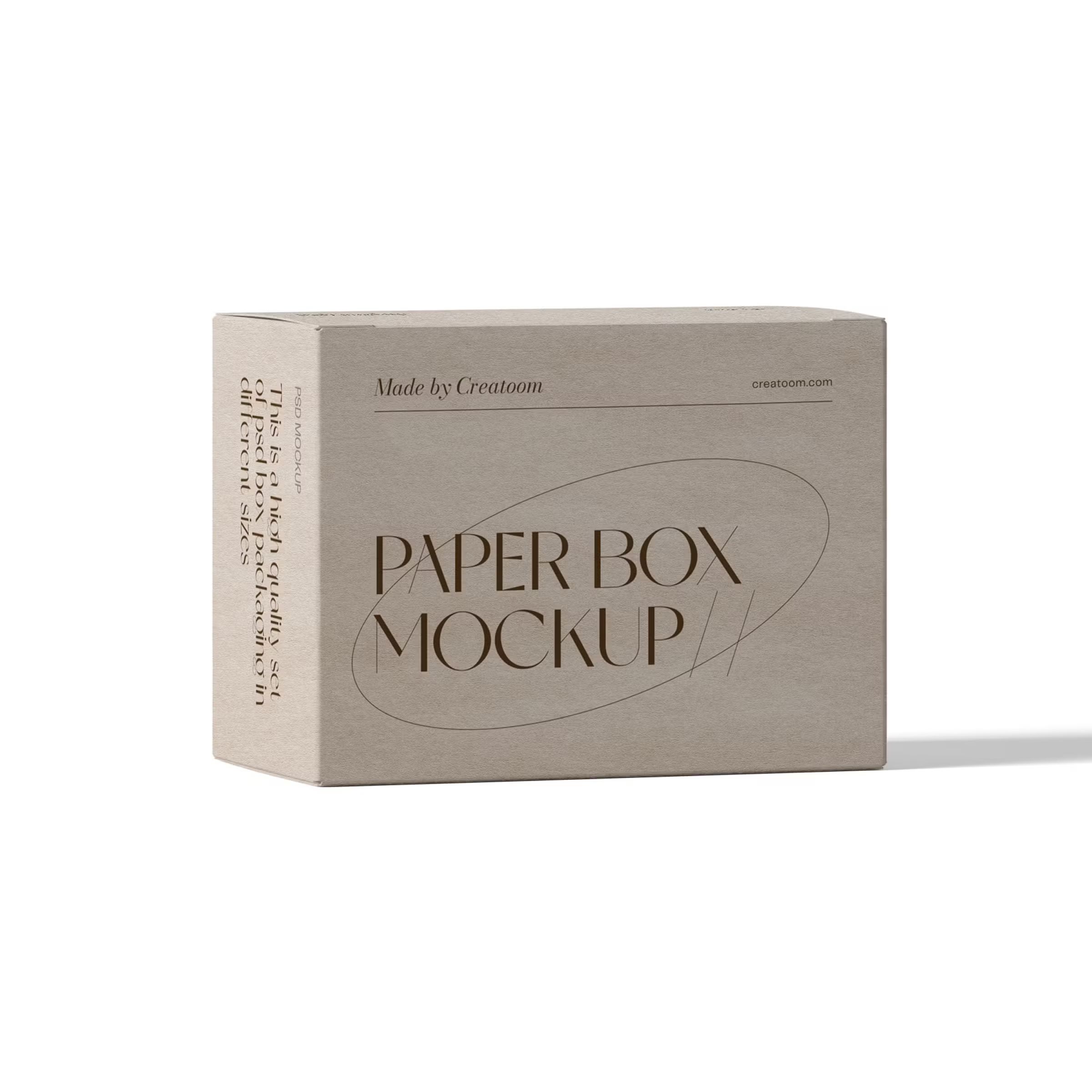Free Paper Box Mockup V13 Front View