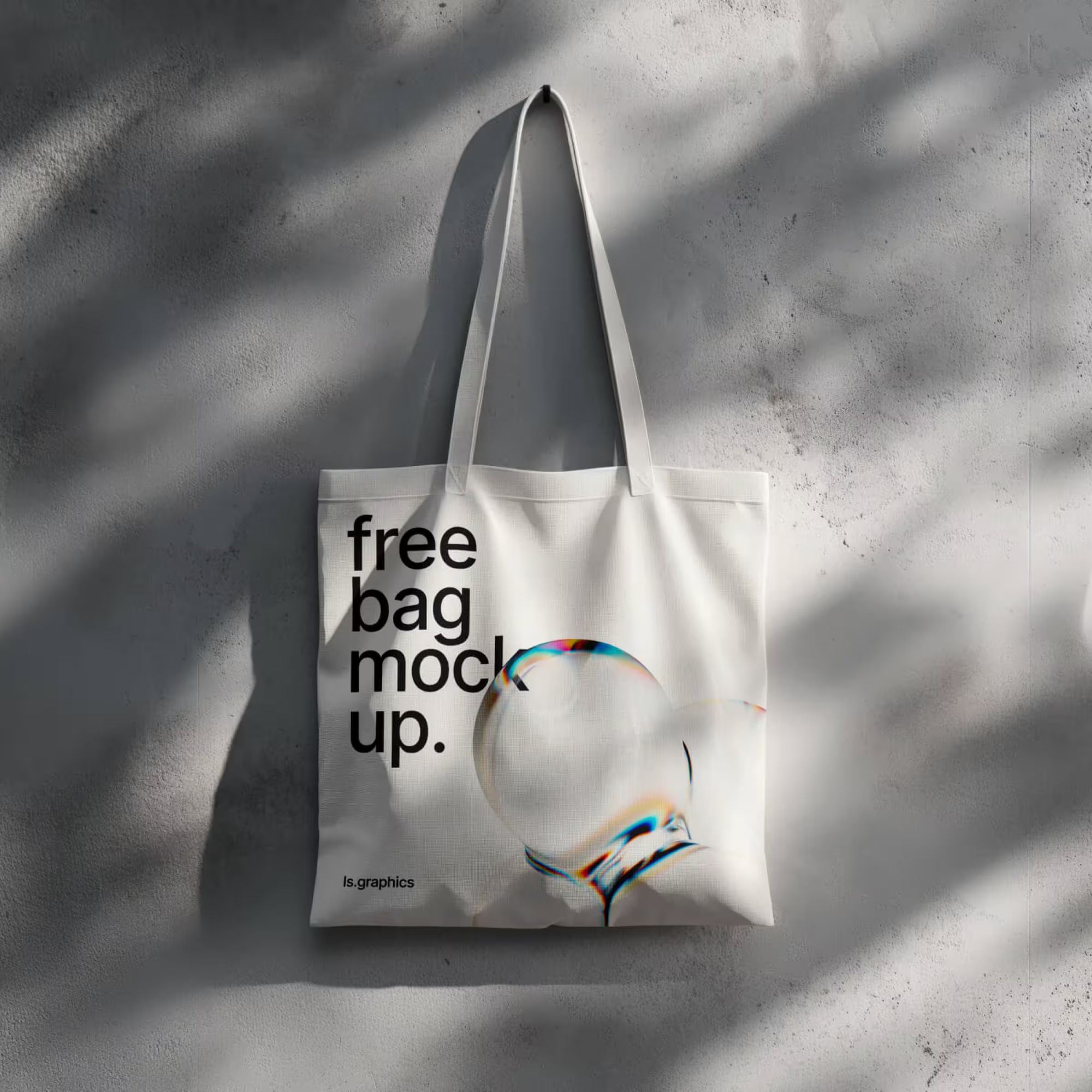 Free Bag Mockup on the Wall