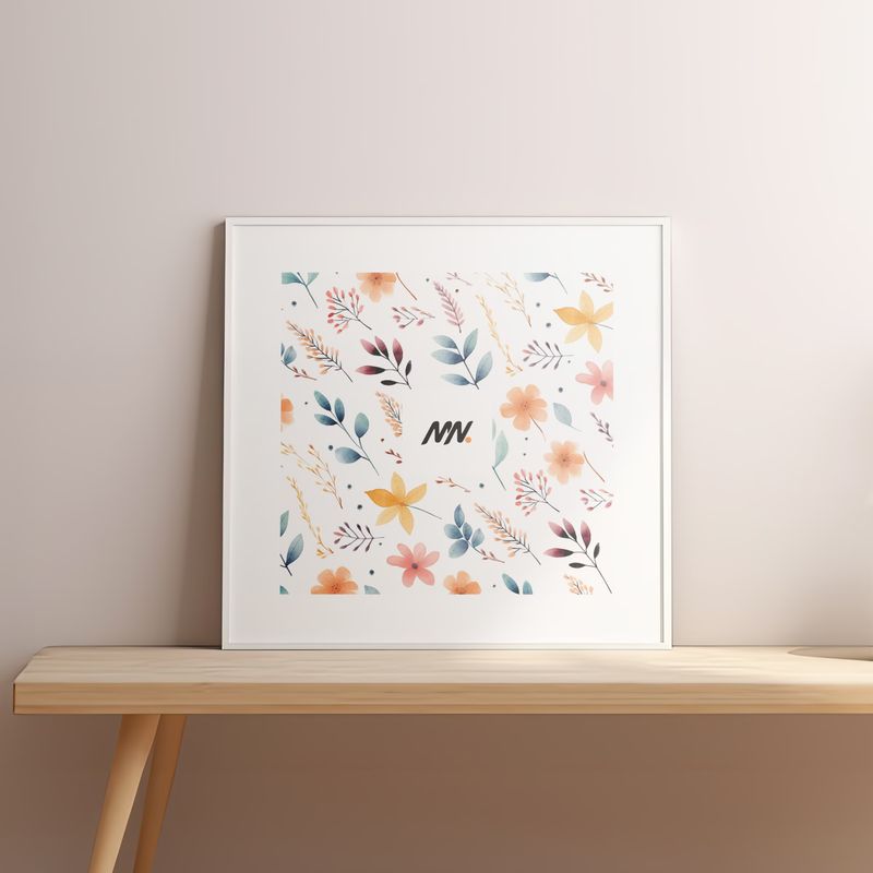 Free Square Wall Frame Mockup